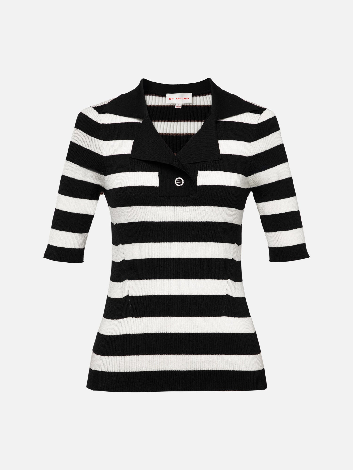 Wool Knit Top | Black Stripes