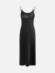 Sequin Slip Dress | Black