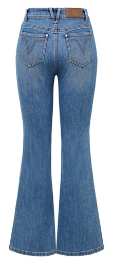Embroidered Flare Jeans | Blue