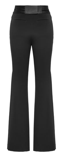 Straight Leg High-Waisted Flared Trouser | Black