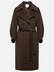 Yak Wool Belted Coat | Brown