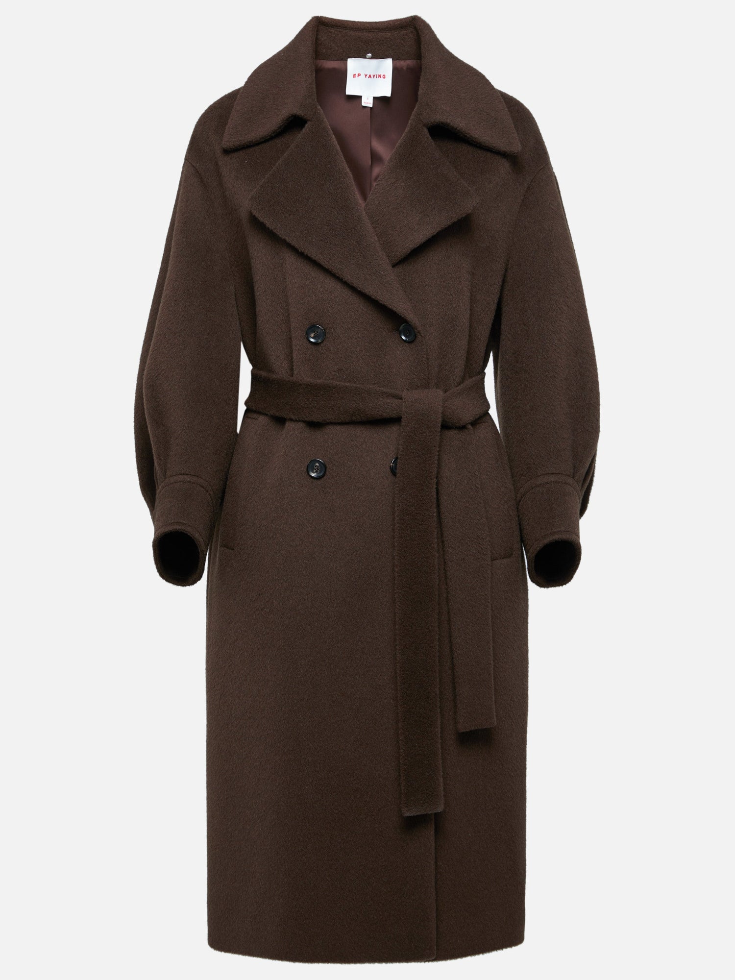 Yak Wool Belted Coat | Brown