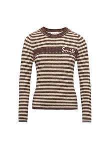 Ribbed Knit Top | Brown