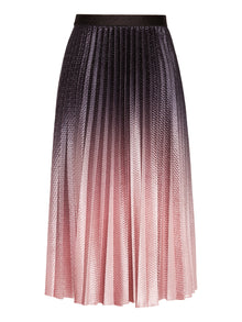 Gradient Pleated Midi Skirt | Purple