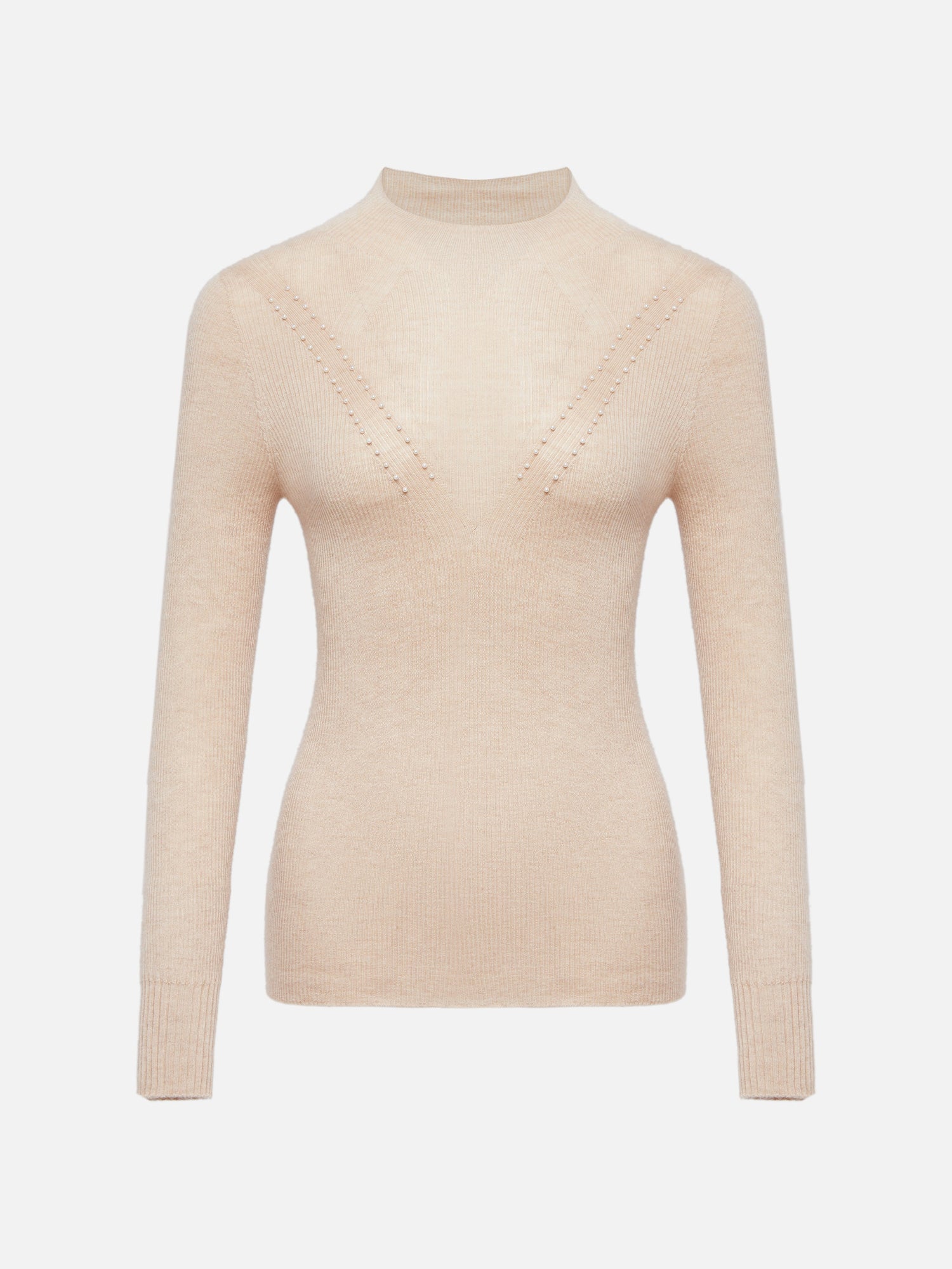 Turtleneck Cashmere Sweater | Beige