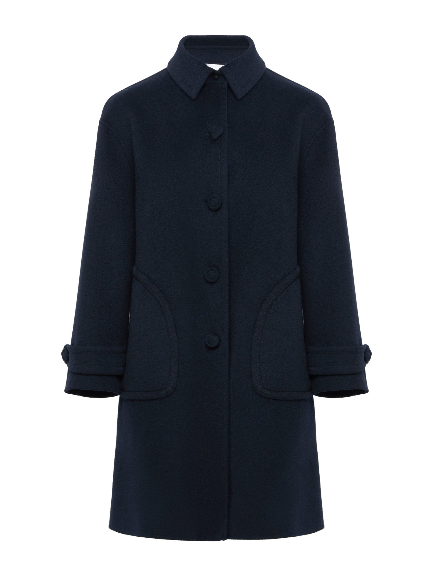 A-Shape Woolen Coat | Black