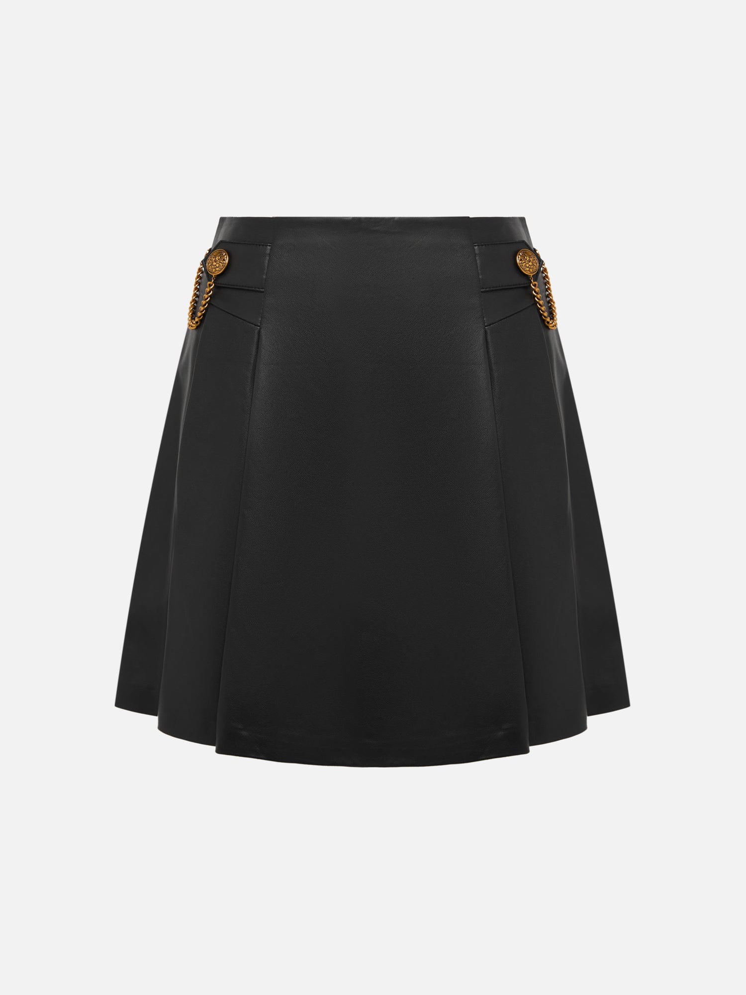 Sheepskin Pleated Mini Skirt | Black