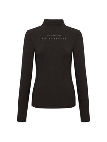 Long-Sleeve Mockneck Top | Brown