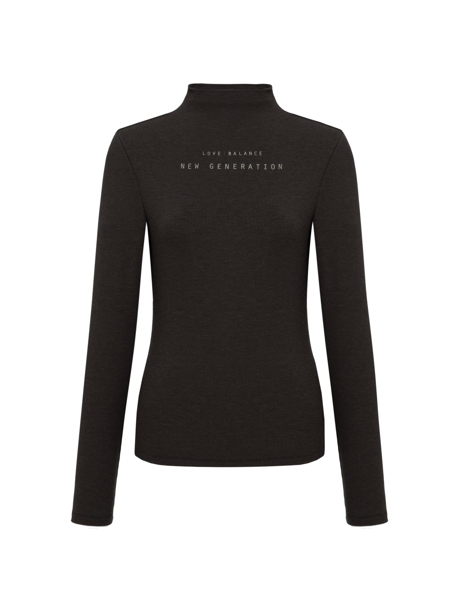 Long-Sleeve Mockneck Top | Brown