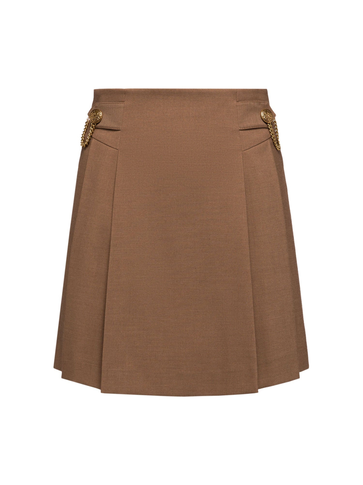 Asymmetric Pleated Mimiskirt | Brown
