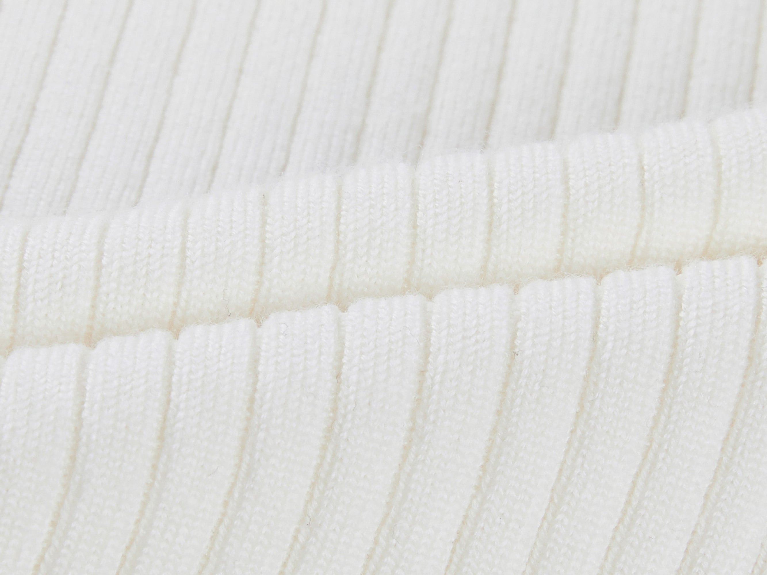 Button V-Neck Ribbed Knit Top | White