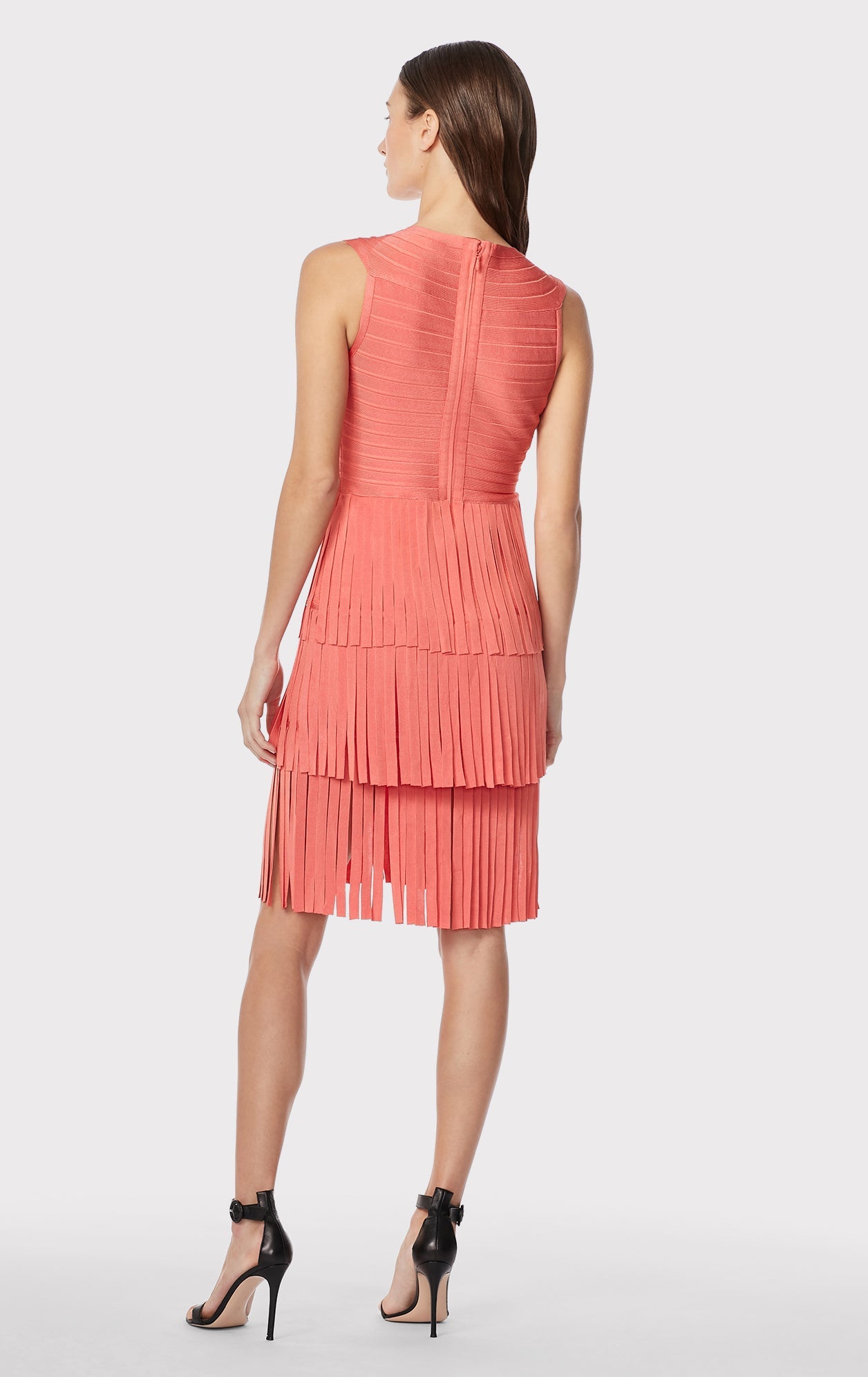 V Neck Fringed Midi Dress | Deep Sea Coral