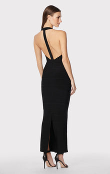 Halter Crystal Gown | Black