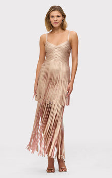 The Metallic Vivienne Gown | Rose Gold Foil