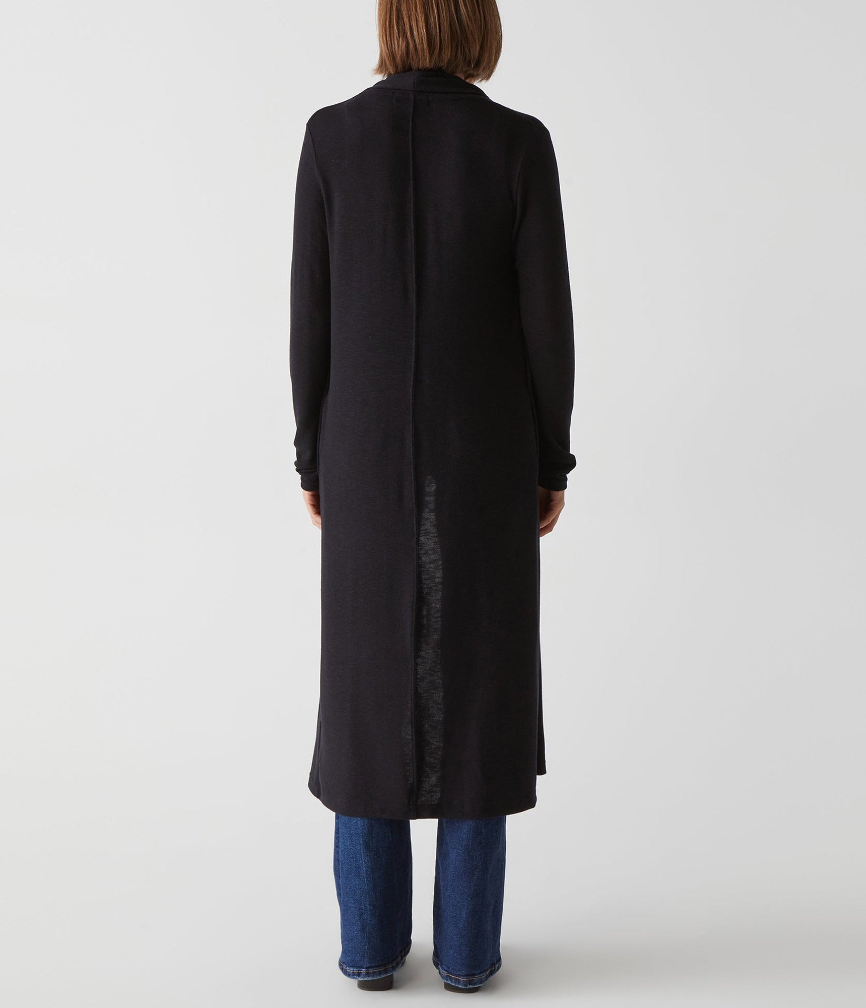 Izzy Longline Open Cardigan | Black