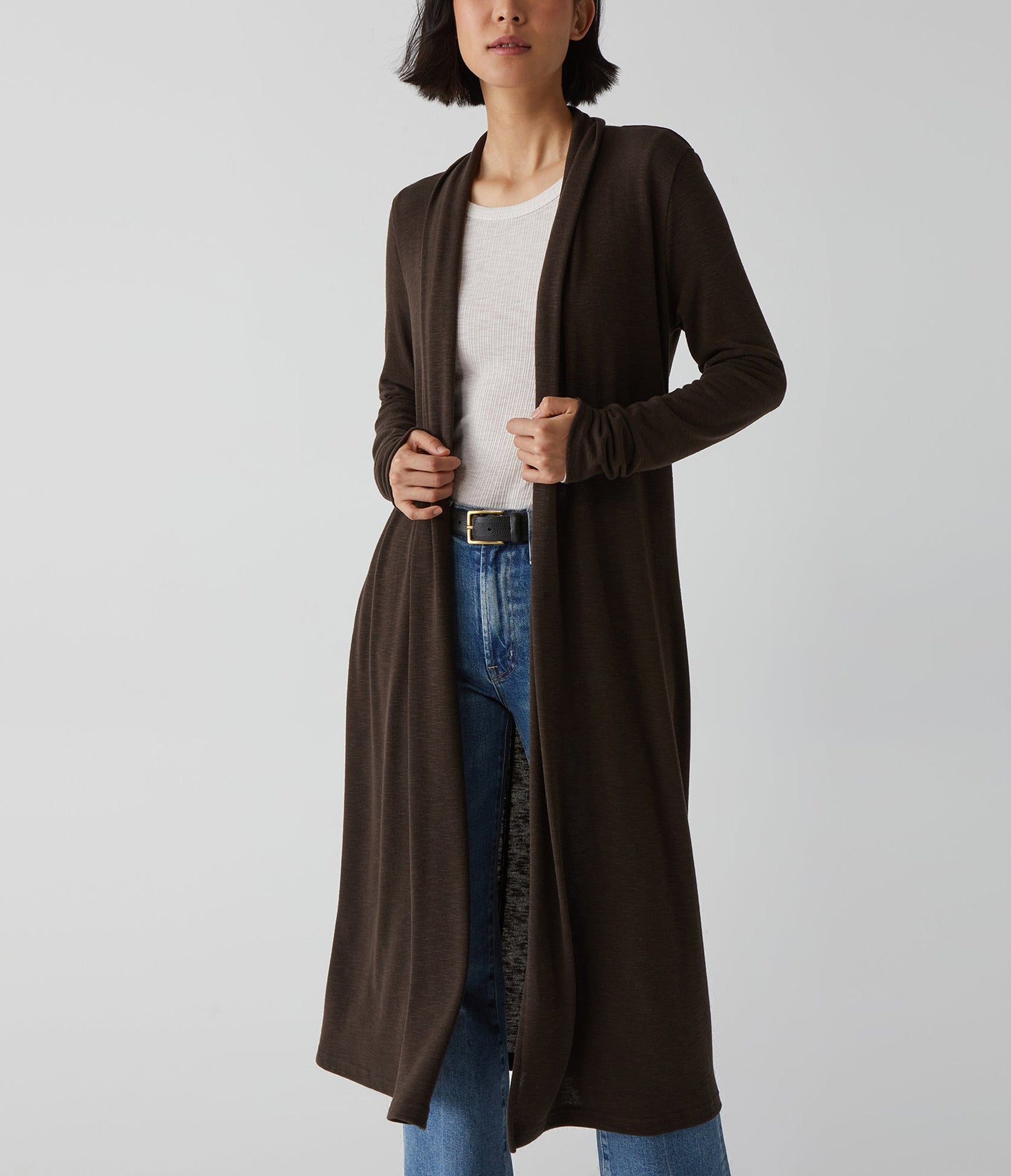 Izzy Longline Open Cardigan | Java