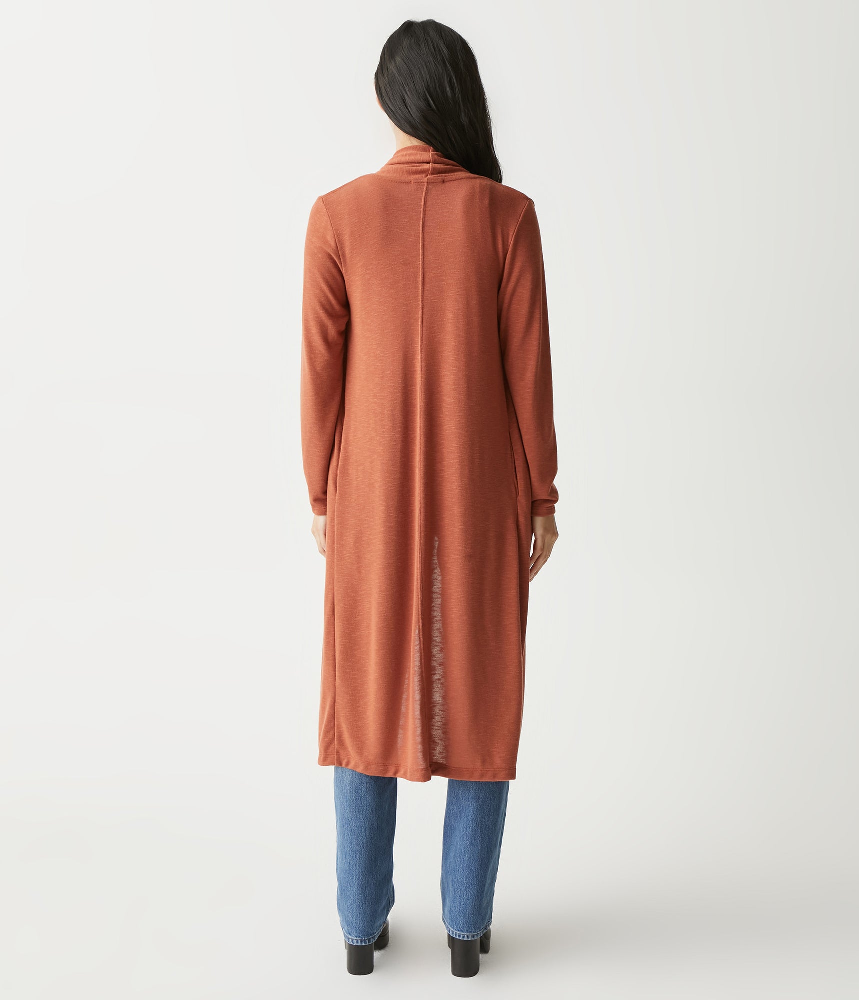 Izzy Longline Open Cardigan | Pecan