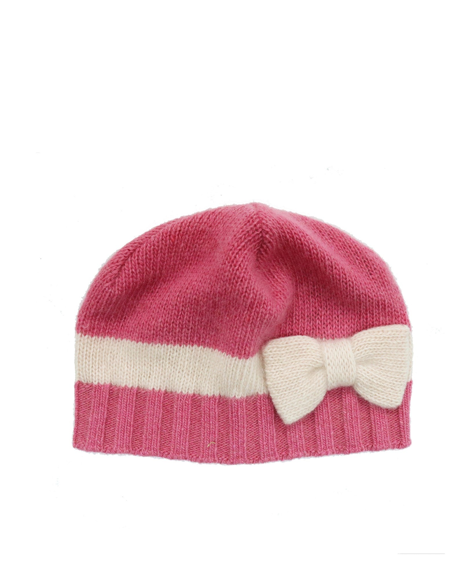 Kids | Cashmere Beanie with Bow | Pink