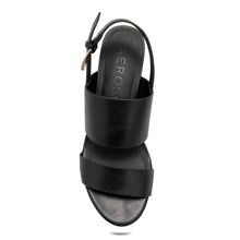 Daily Sandal Block Heel | Black Faux Burnished Calf