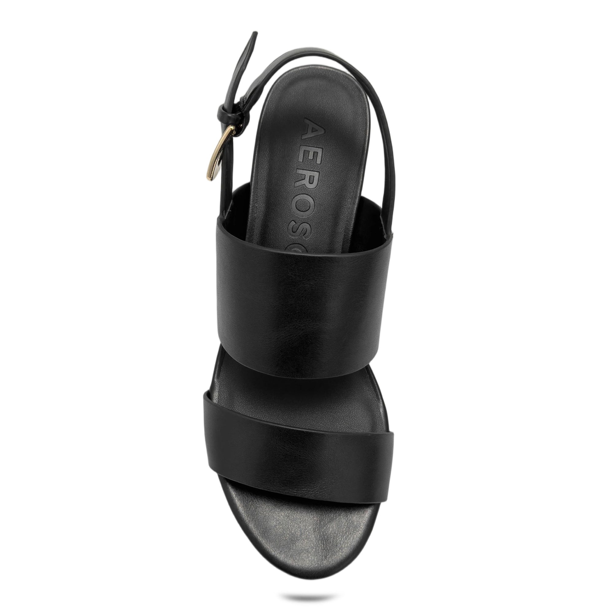 Daily Sandal Block Heel | Black Faux Burnished Calf