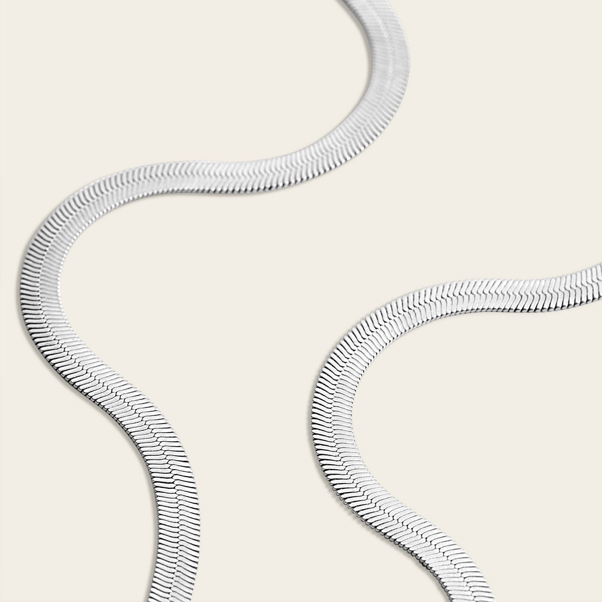 Womens | Bold Herringbone Chain Necklace | Sterling Silver