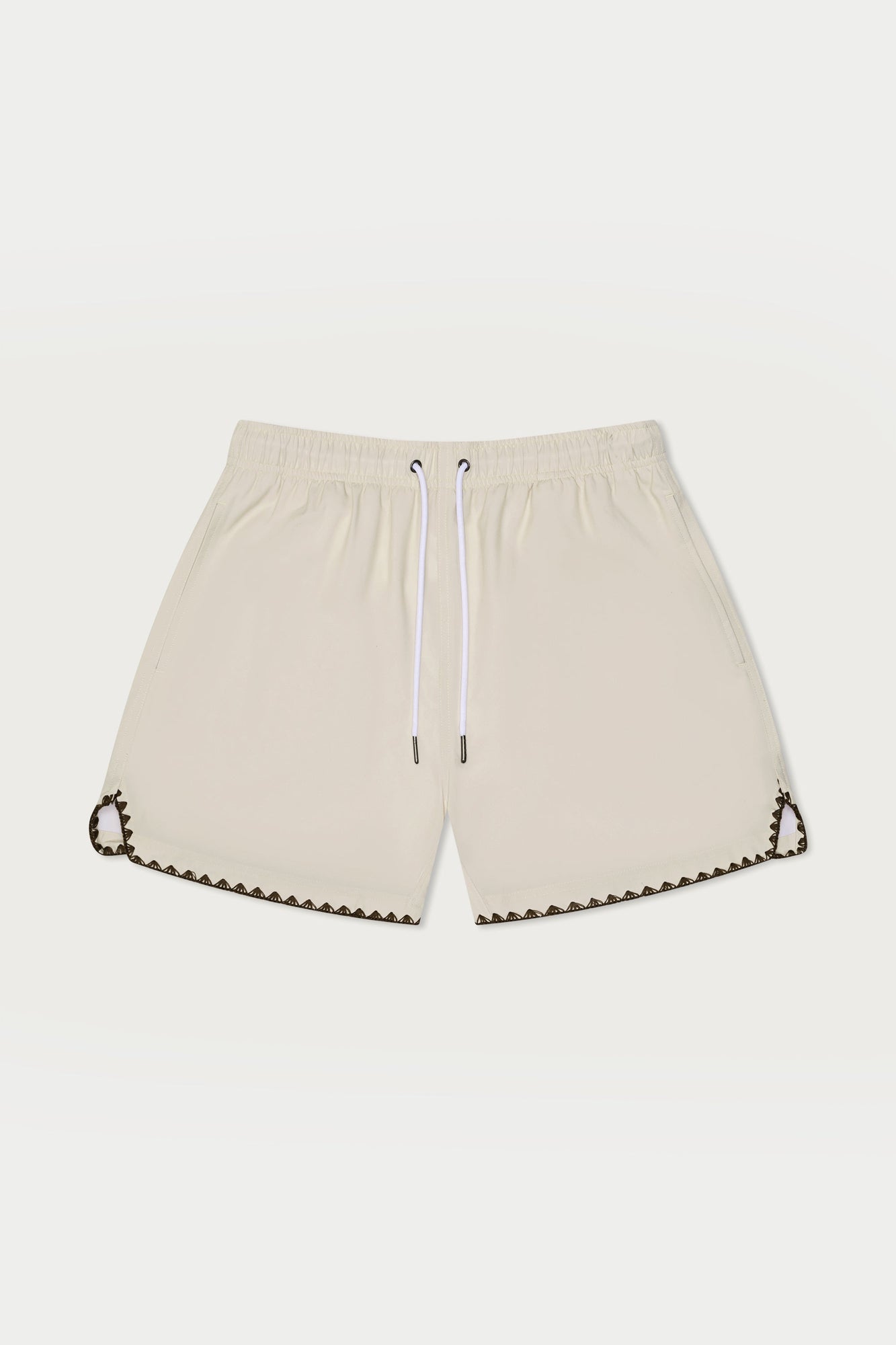 Beige Stitch Swim Short | Beige
