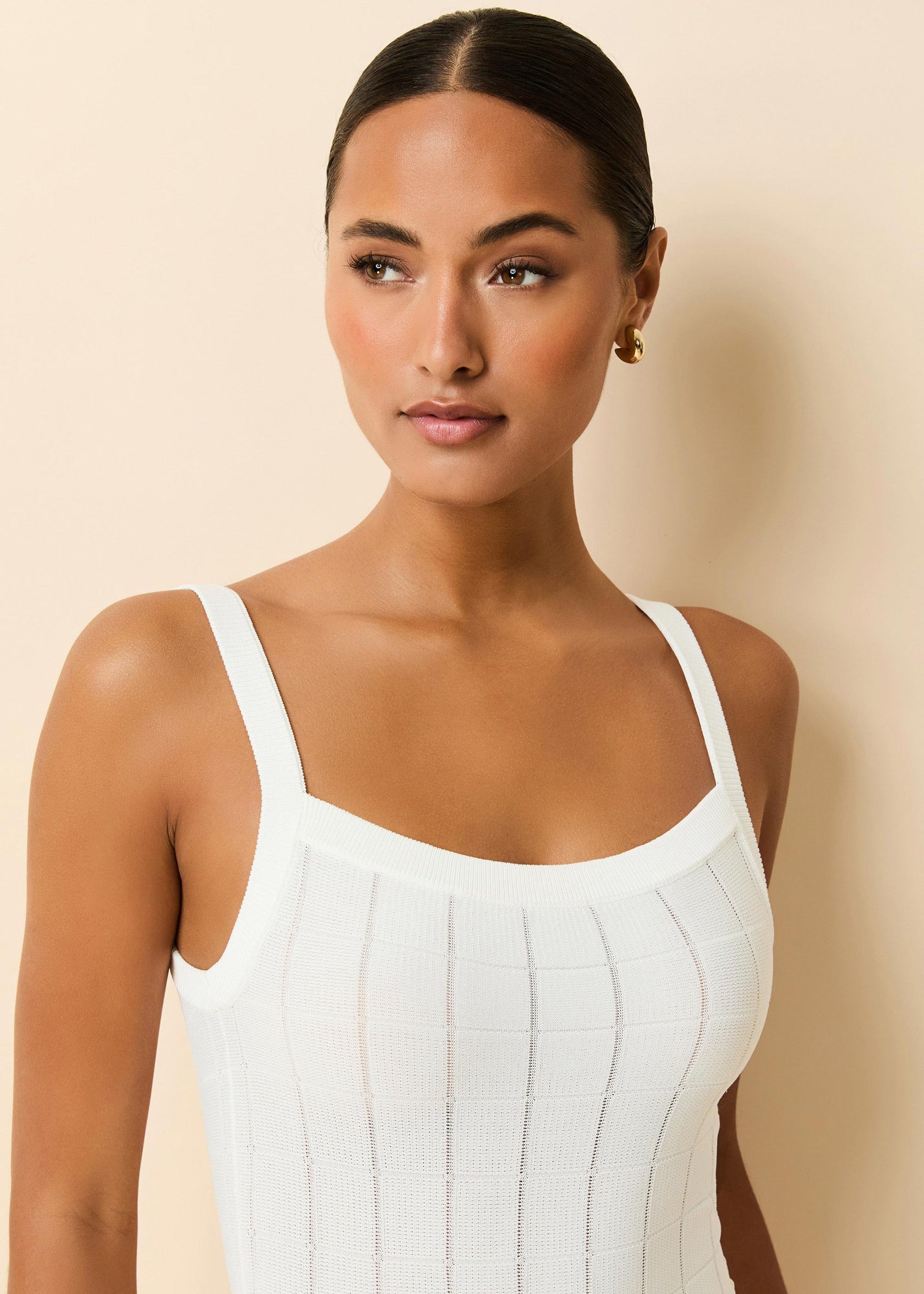 Lennon Dress Optic White - Solid & Striped