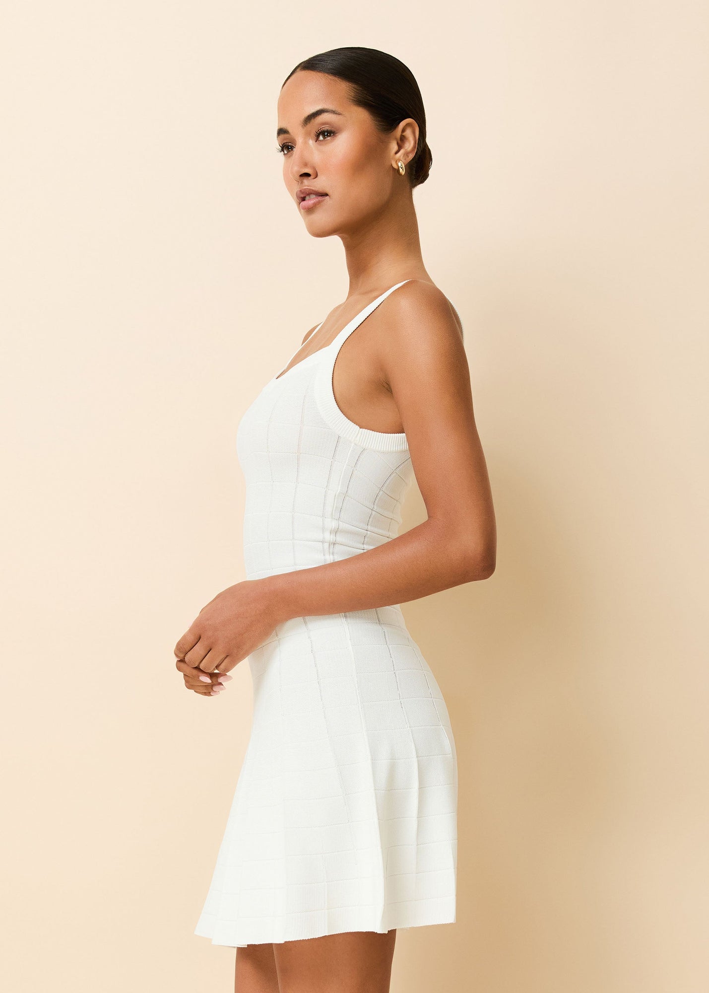 Lennon Dress Optic White - Solid & Striped