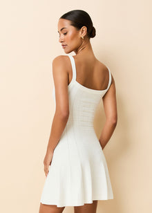Lennon Dress Optic White - Solid & Striped