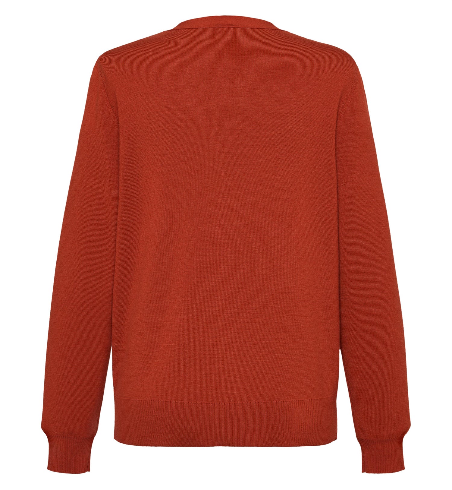 Wool Embroidered Knit Cardigan | Orange