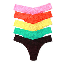 5-Pack Signature Lace Original Rise Thongs | Sizl Pink/ Orange Sparkle/Limencello/Agave Green/Plum