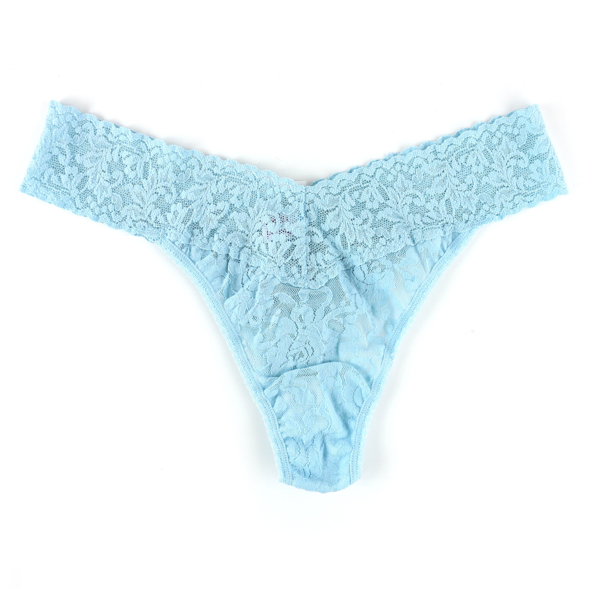 Signature Lace Original Rise Thong | Rain Cloud Blue