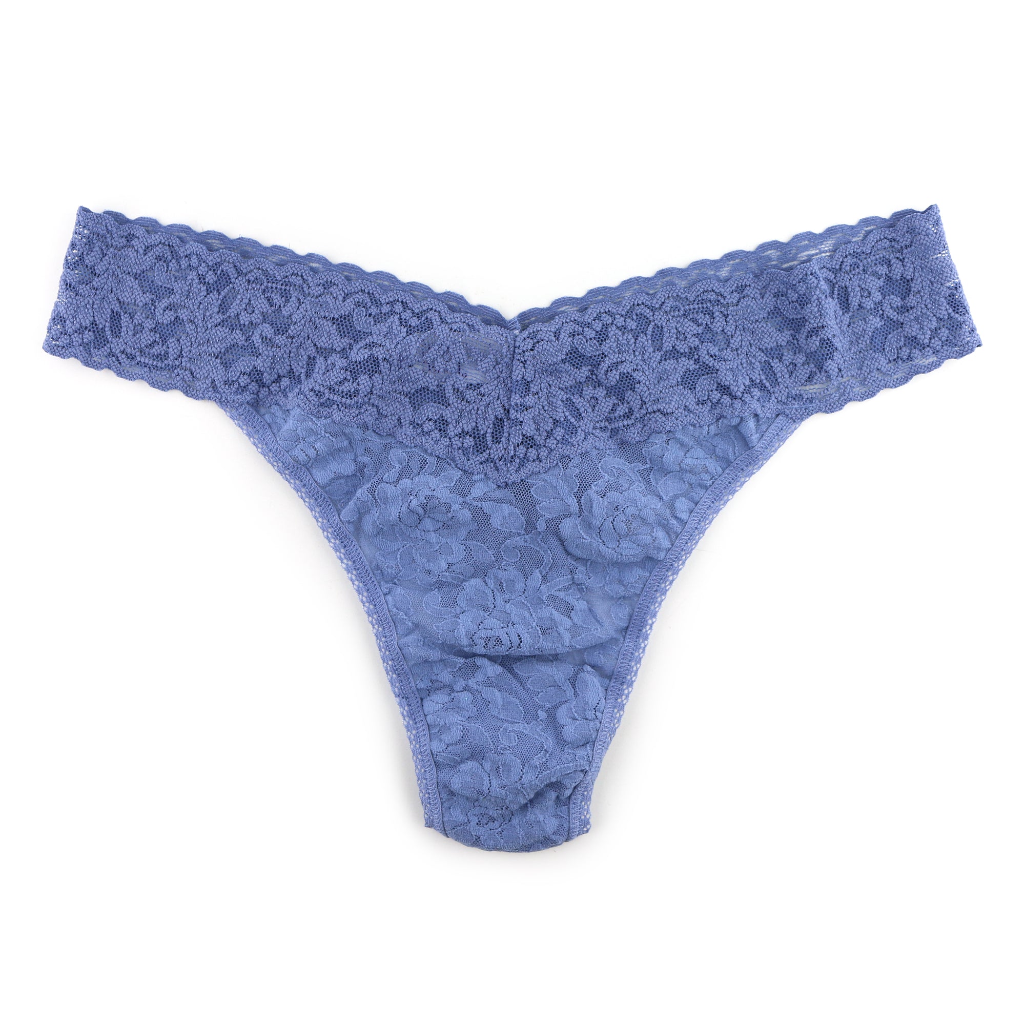 Signature Lace Original Rise Thong | Chambray