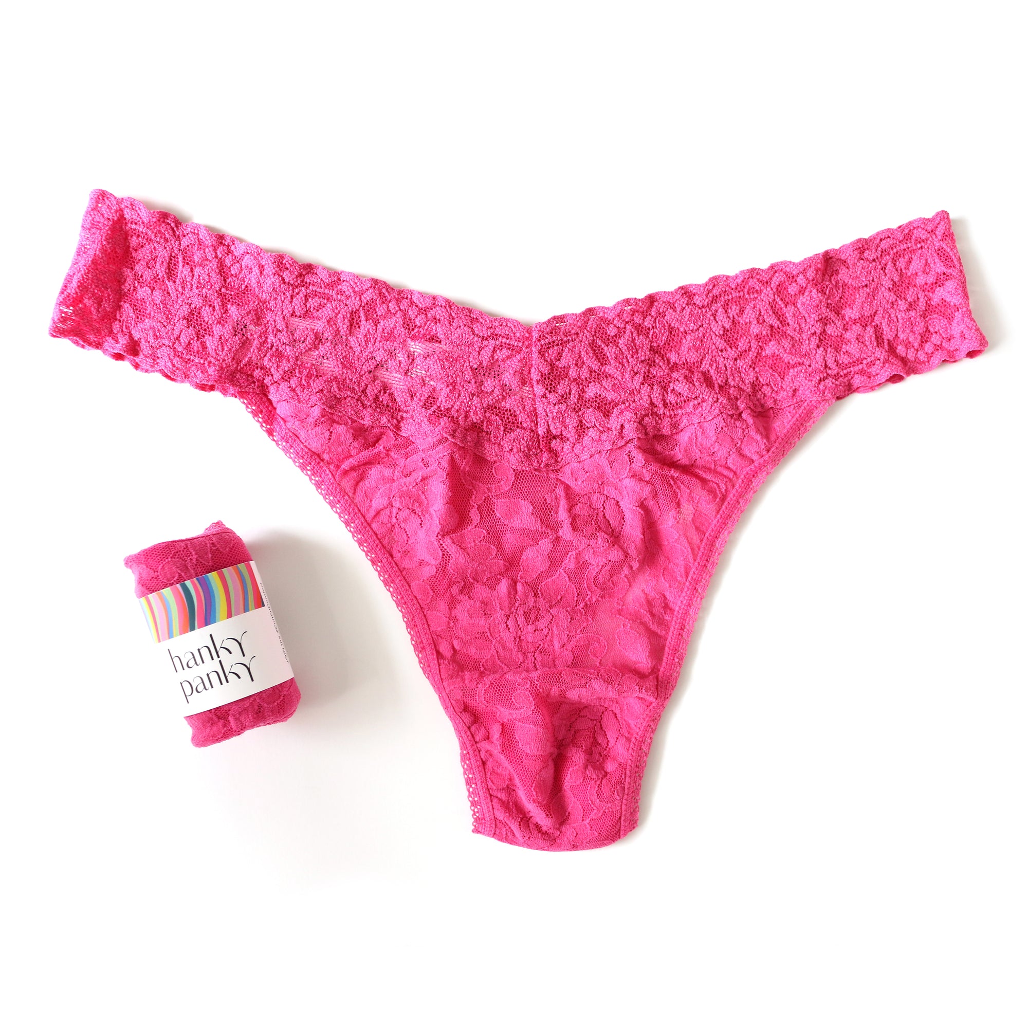 Signature Lace Original Rise Thong | Dragon Fruit Pink