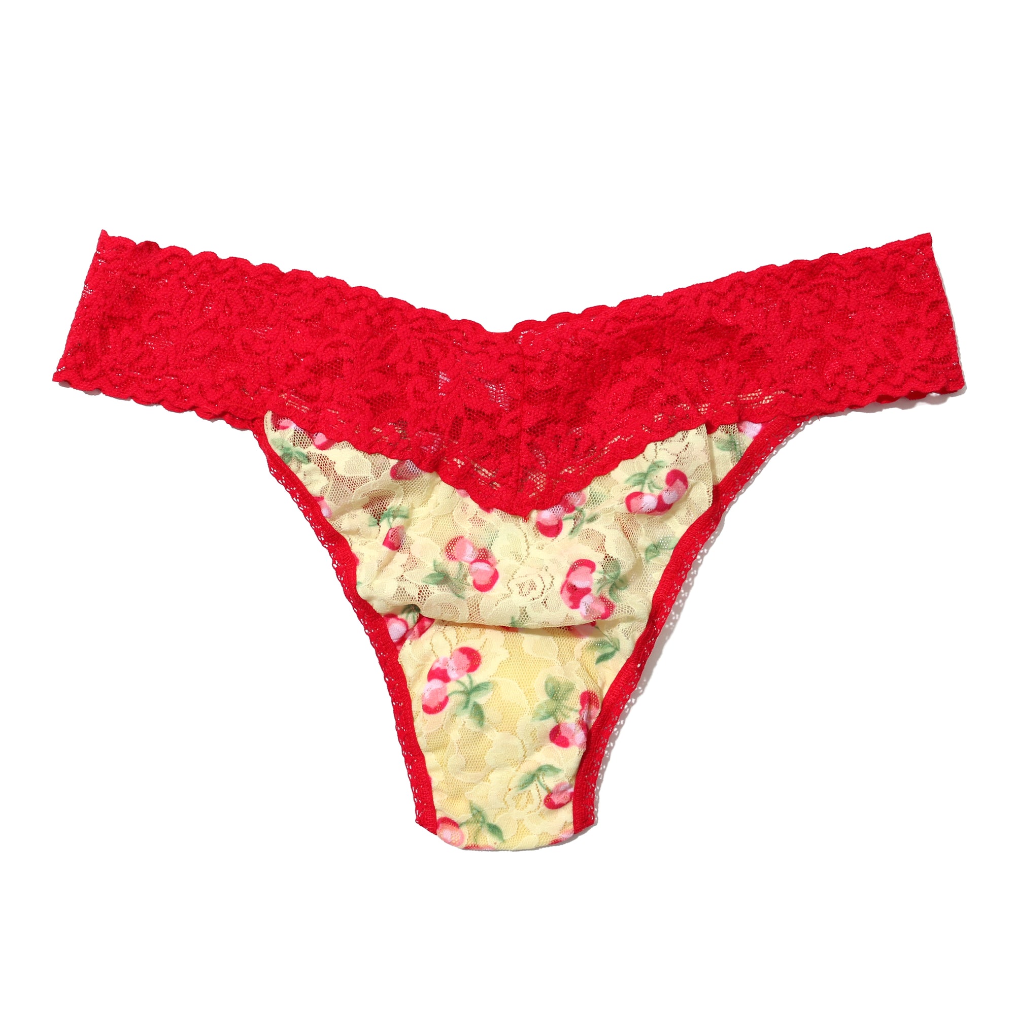 Signature Lace Original Rise Thong | Rare Cherries/Strawberry