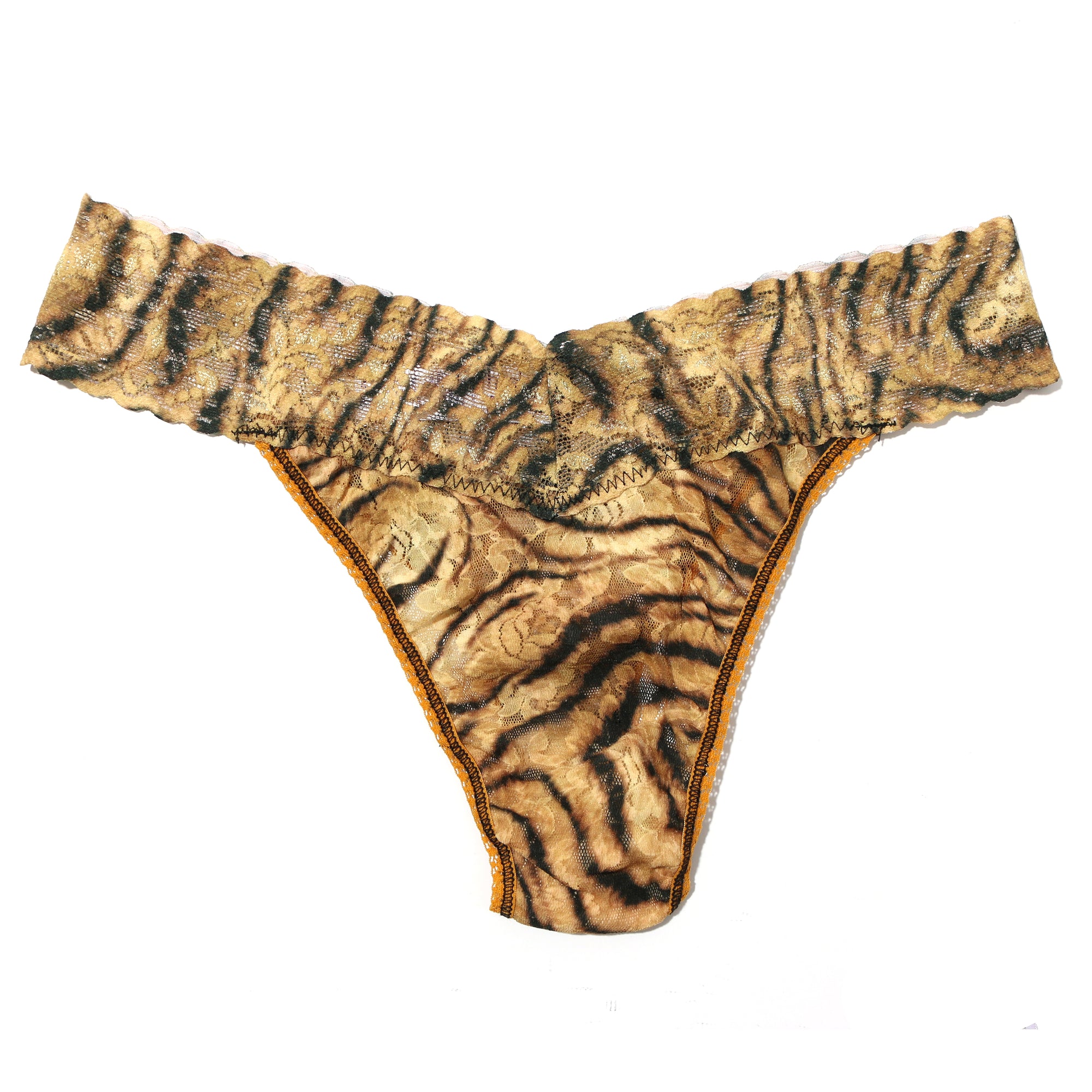 Signature Lace Original Rise Thong | Soft Tiger