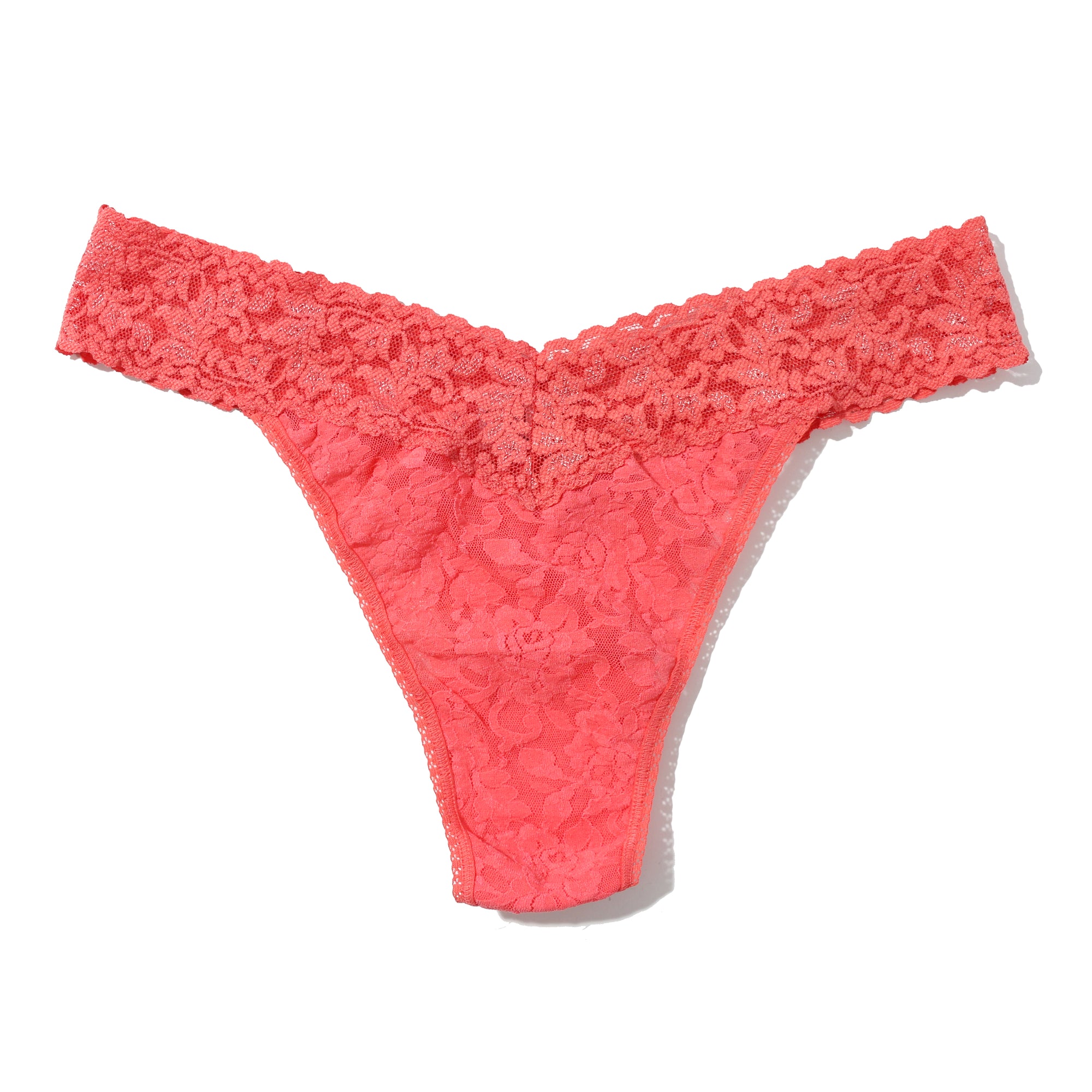 Signature Lace Original Rise Thong | Courageous Coral
