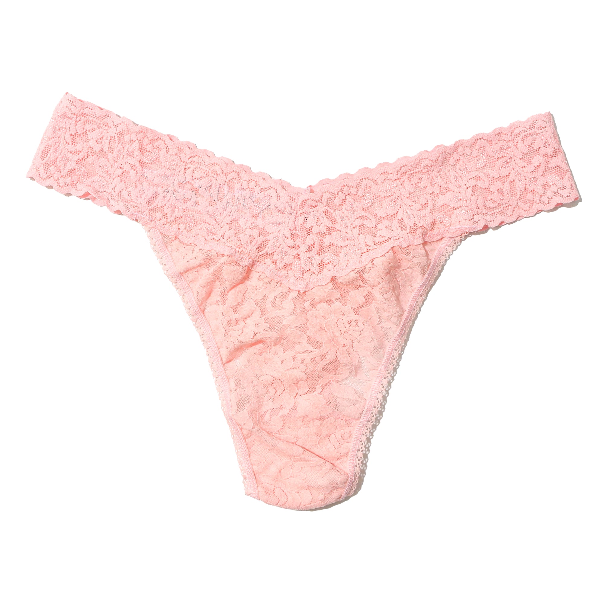 Signature Lace Original Rise Thong | Rosewater Pink