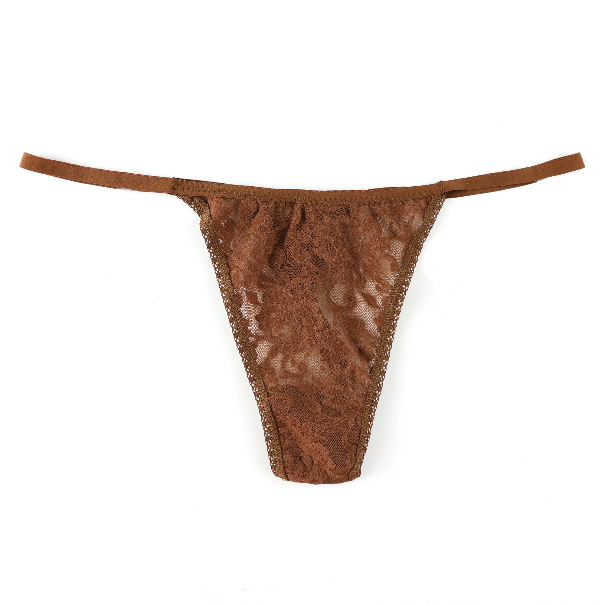 Signature Lace High Rise G-String | Macchiato