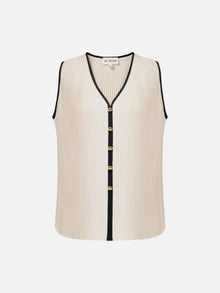 Pleated Vest | Beige