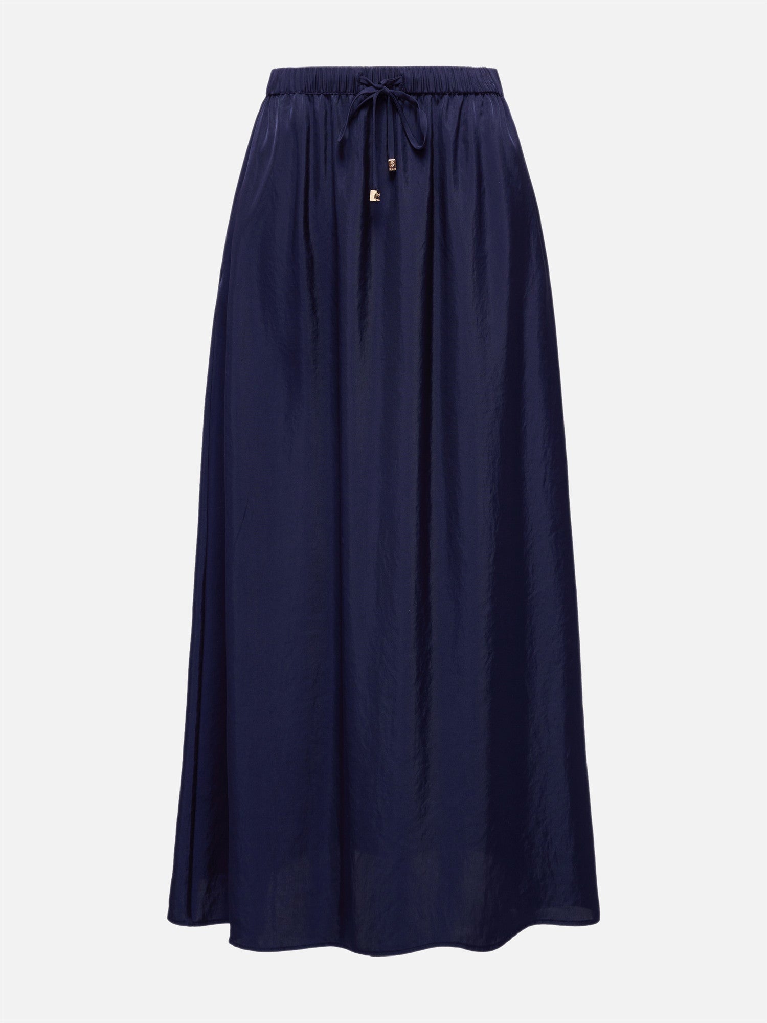 Straight-Cut Acetate Midi Skirt | Navy
