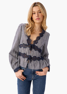 Veredi Blouse | Blue Gingham