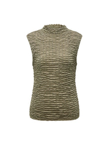 Slim-Fit Turtleneck Sleeveless Base Layer Top | Green