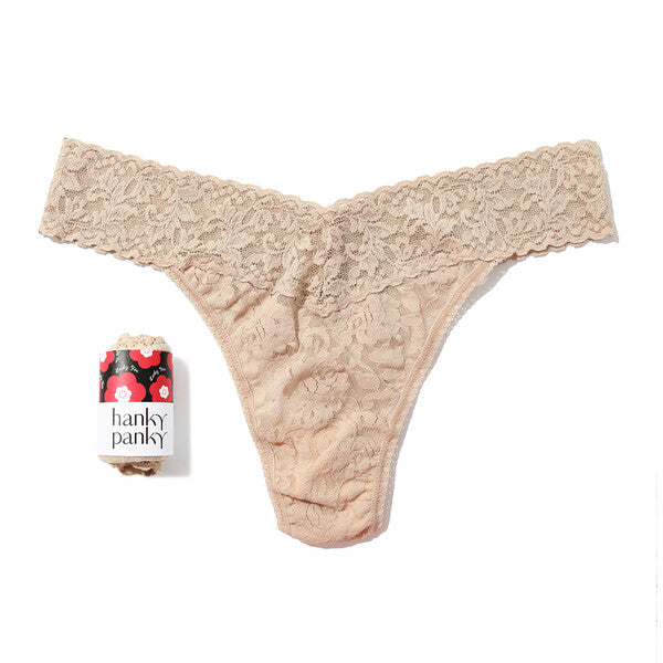Signature Lace Original Rise Thong | Chai