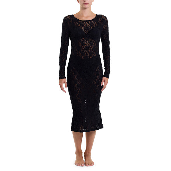Signature Lace Midi Dress | Black
