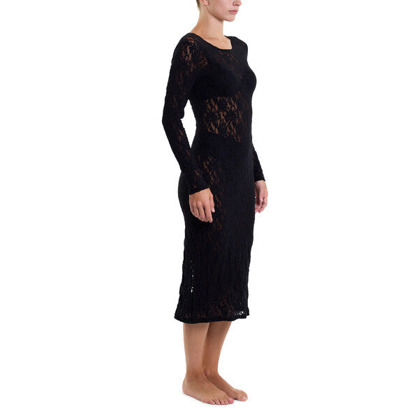 Signature Lace Midi Dress | Black