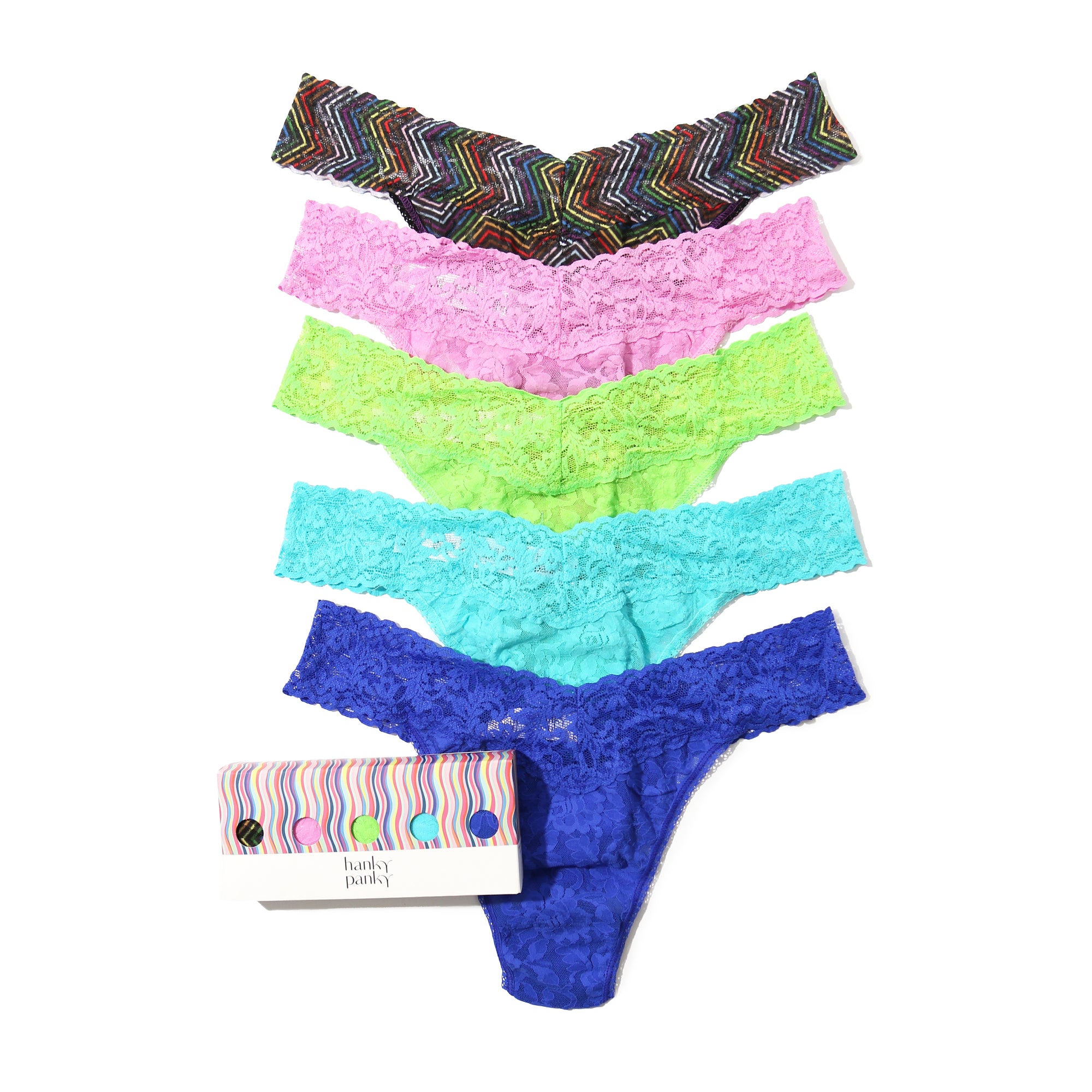 3-Pack Signature Lace Original Rise Thong | Up All Night Multi