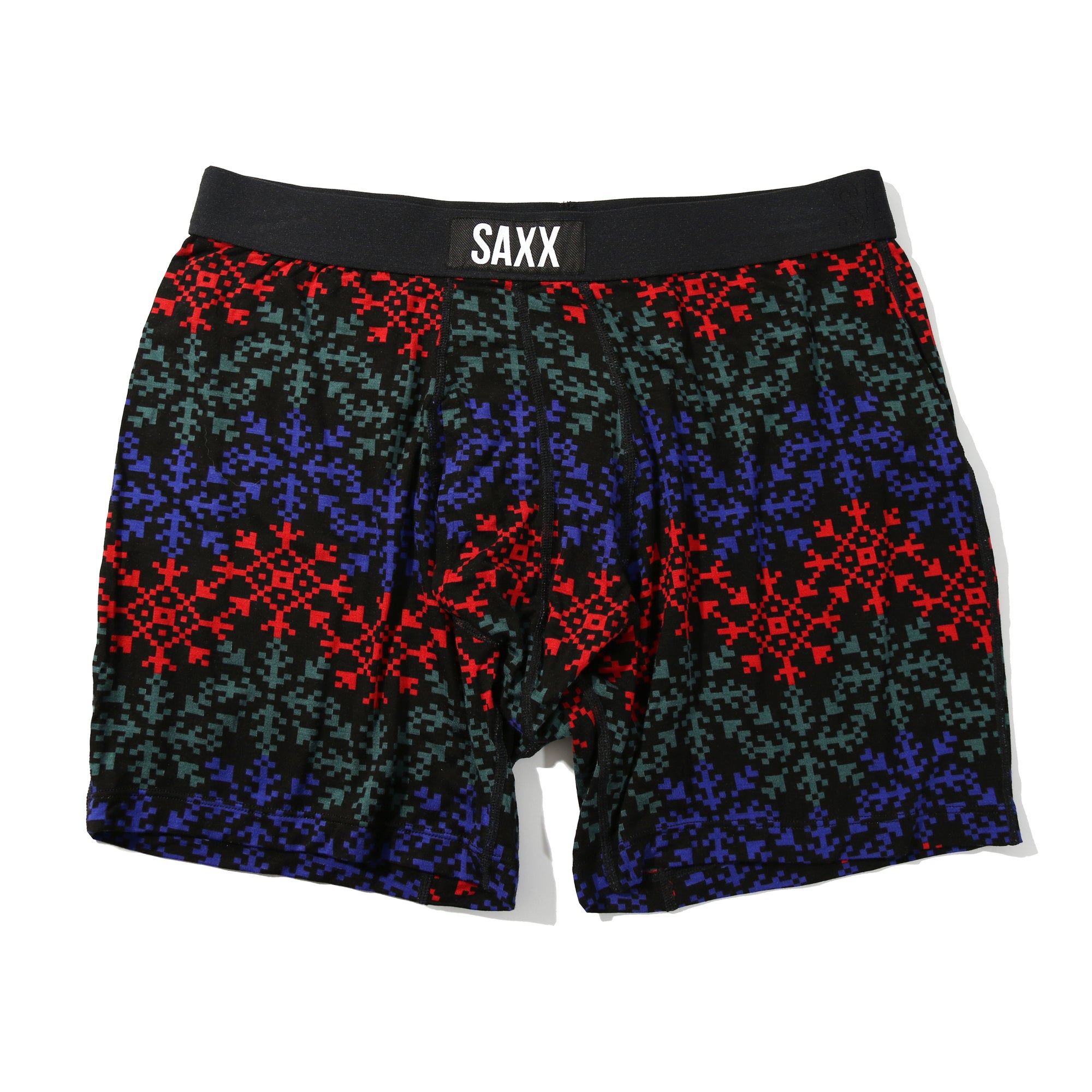 Signature Lace Original Rise Thong & Saxx Boxer Brief | Snow Flake Chevron (Black)
