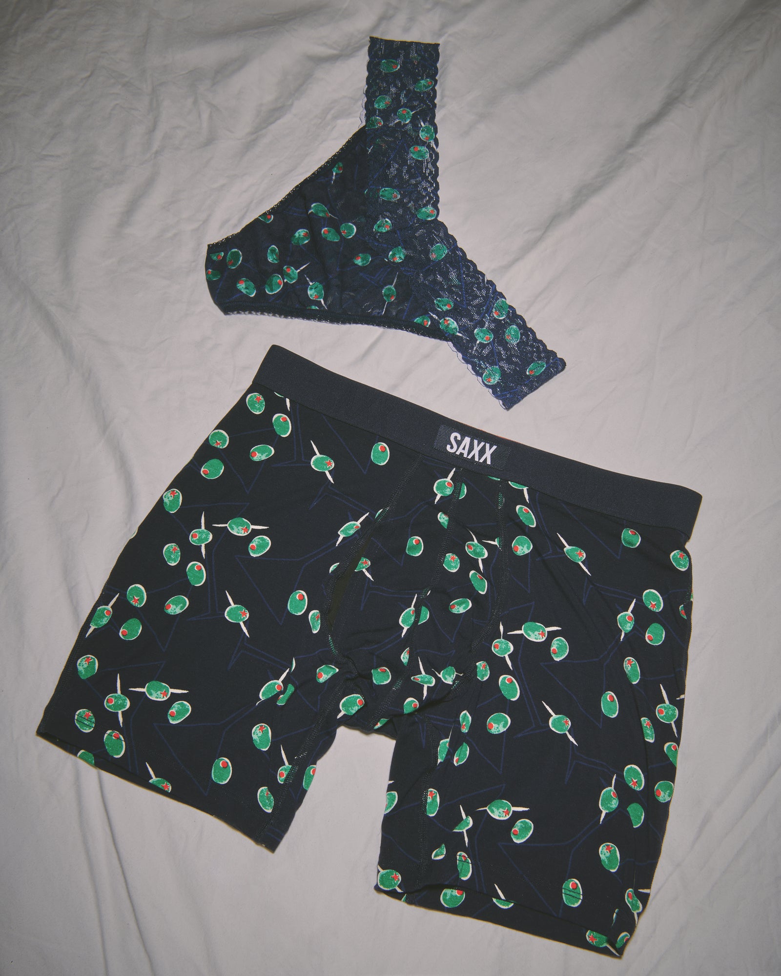 Signature Lace Original Rise Thong & Saxx Boxer Brief | Olive You | Maritime