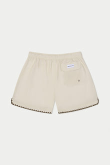 Beige Stitch Swim Short | Beige